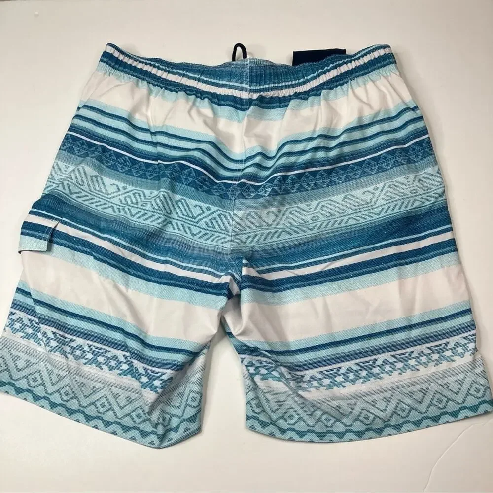 Sonoma Men's White Blue Stripe Board Shorts Swim XL